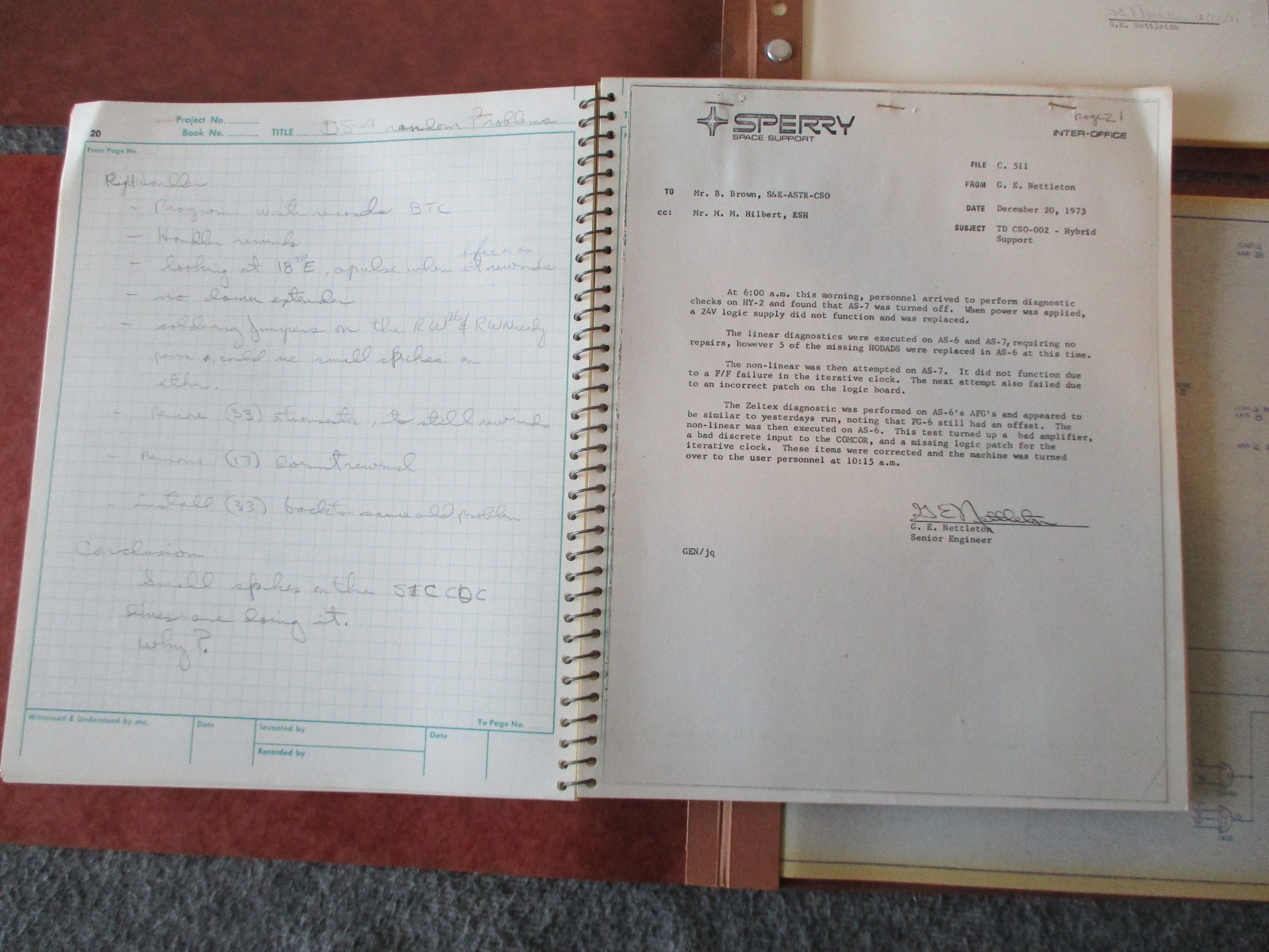 NASA MSFC SPERRY APOLLO/SKYLAB SYSTEMS CHECKOUT LAB BOOK +TECHNICAL/BLUEPRINTS)