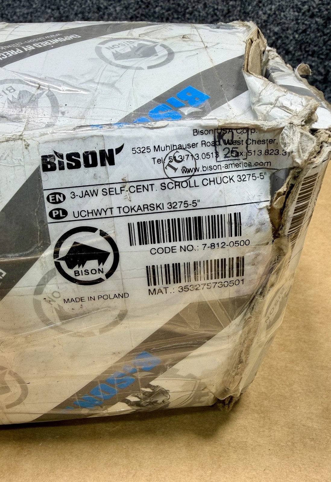 BISON 3275-5" Self Centering Manual Lathe Chuck 5 inch, 3 Jaw 7-812-0500