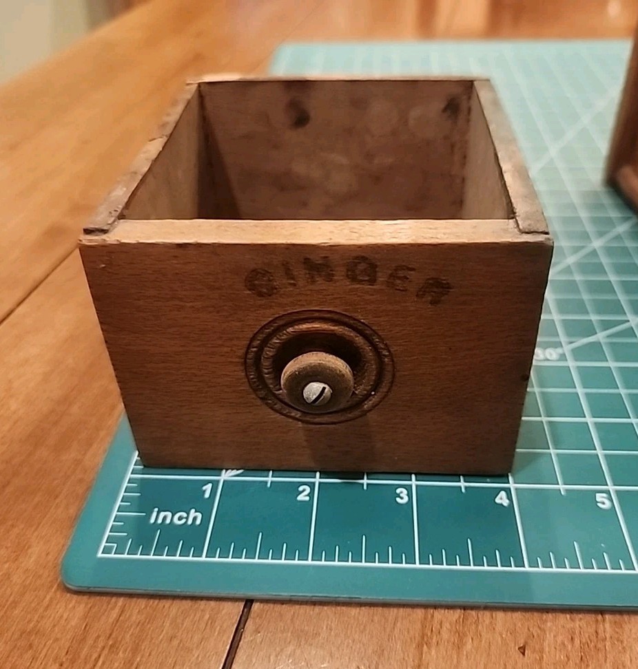 ANTIQUE PRIMITIVE HANGING SPICE CABINET w/ 8 STENCILED DRAWERS - gw!