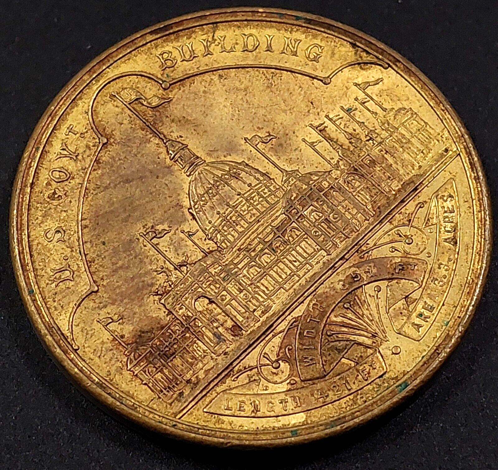 1893 World's Columbian Exposition Official Medal SC$, brass, HK-155! sku 11