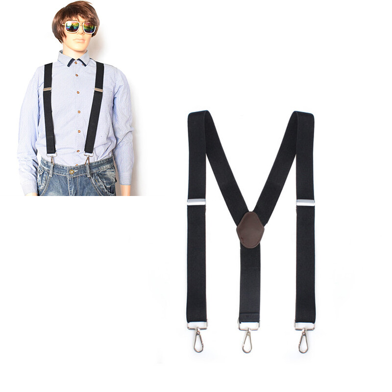 Men's Suspender Y Back Adjustable Heavy Duty Elastic Y-Shaped Hooks Pants Braces