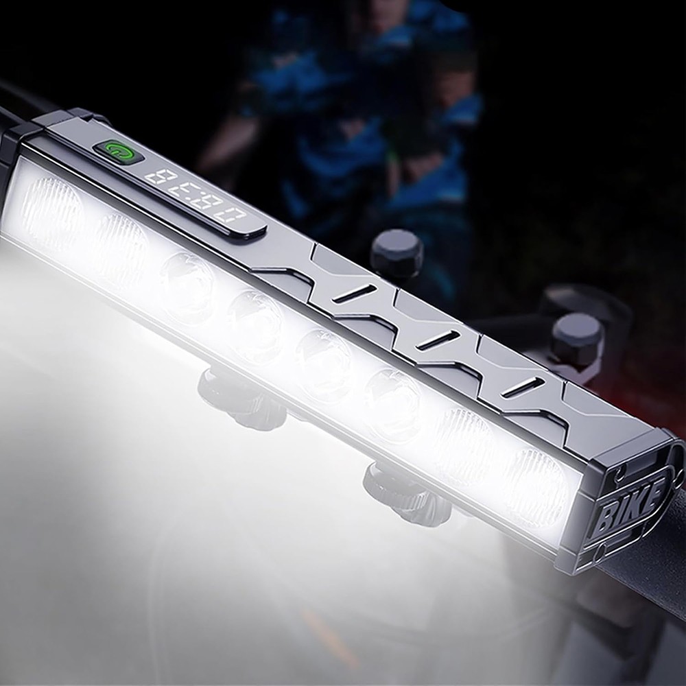 Powerful 4500LM LED Bike Light Bar 10000mAh Rechargeable Bicycle Front Headlight