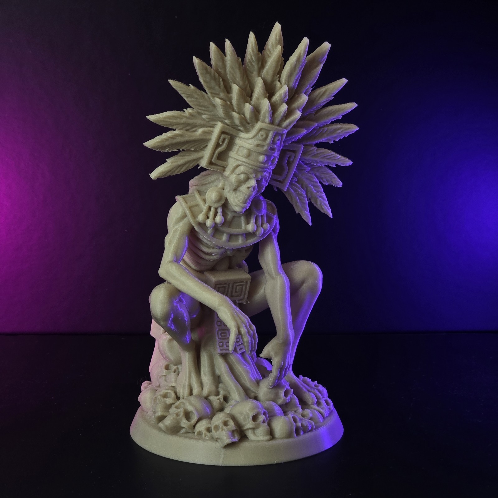 Mictlantecuhtli Aztec God of Death Statue – 3D Printed  – Mayan Mythology Decor