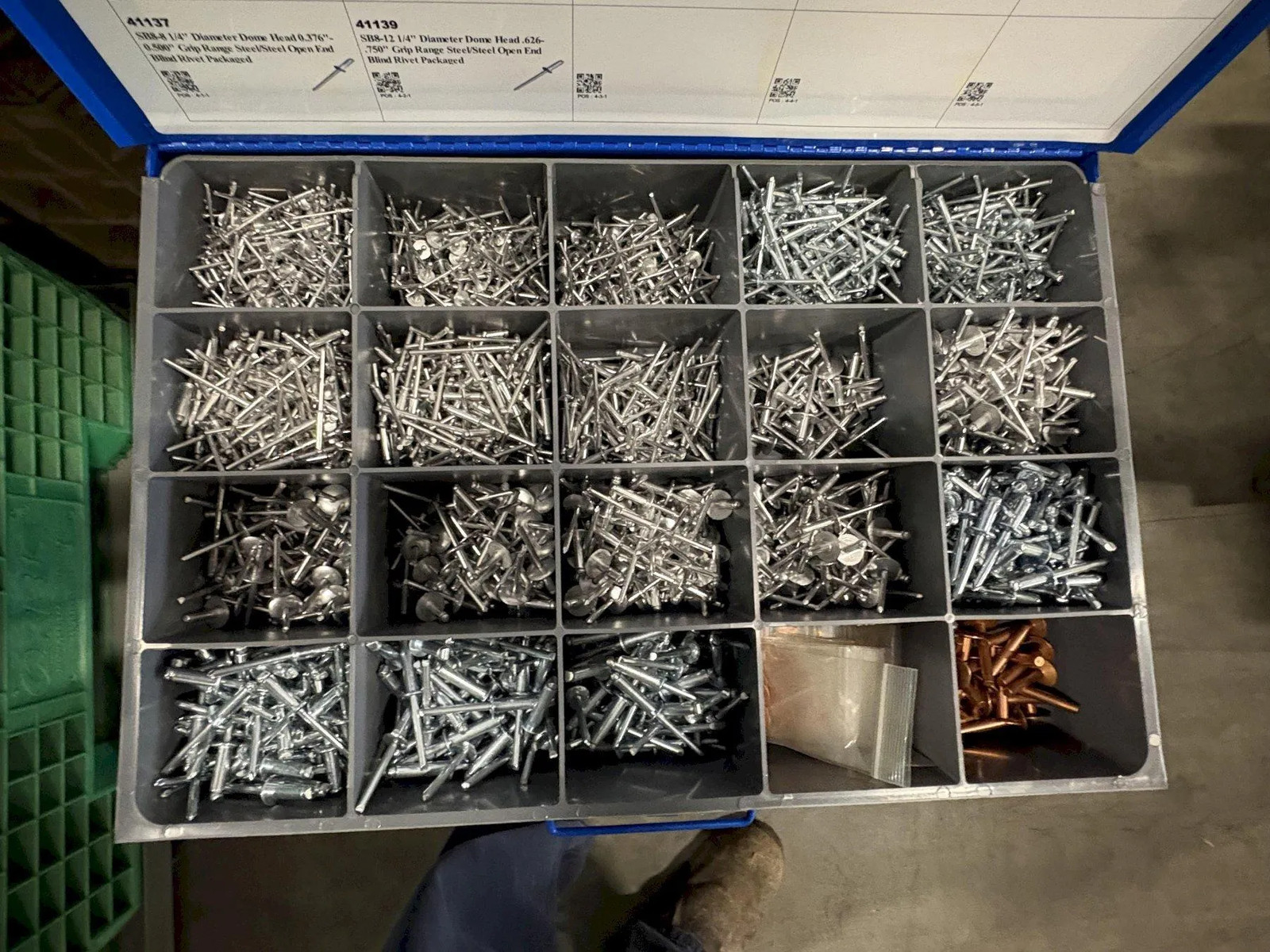 Fastenal 12 Drawer Parts Cabinet w/ Removable Drawers and Content