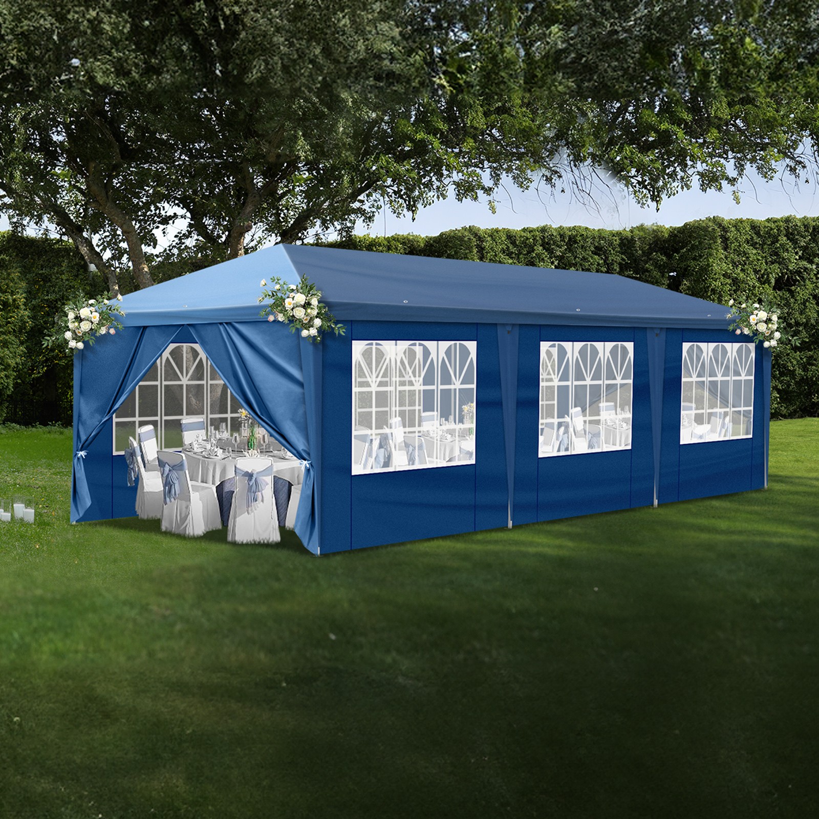 10x30 ft EZ Pop Up Canopy Tent Waterproof Outdoor Wedding Party & Bag On Wheels