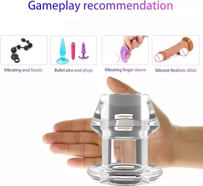 Anal Sex Spreader Clear Hollow Silicone Butt Plug Comfort Deep Access Tunnel Sex
