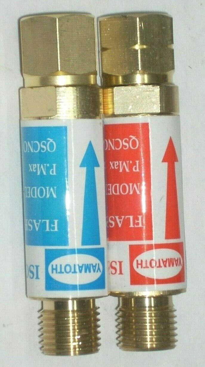 Torch Flashback Arrestor Set Oxygen & Acetylene or LP, Propane B Size Fittings