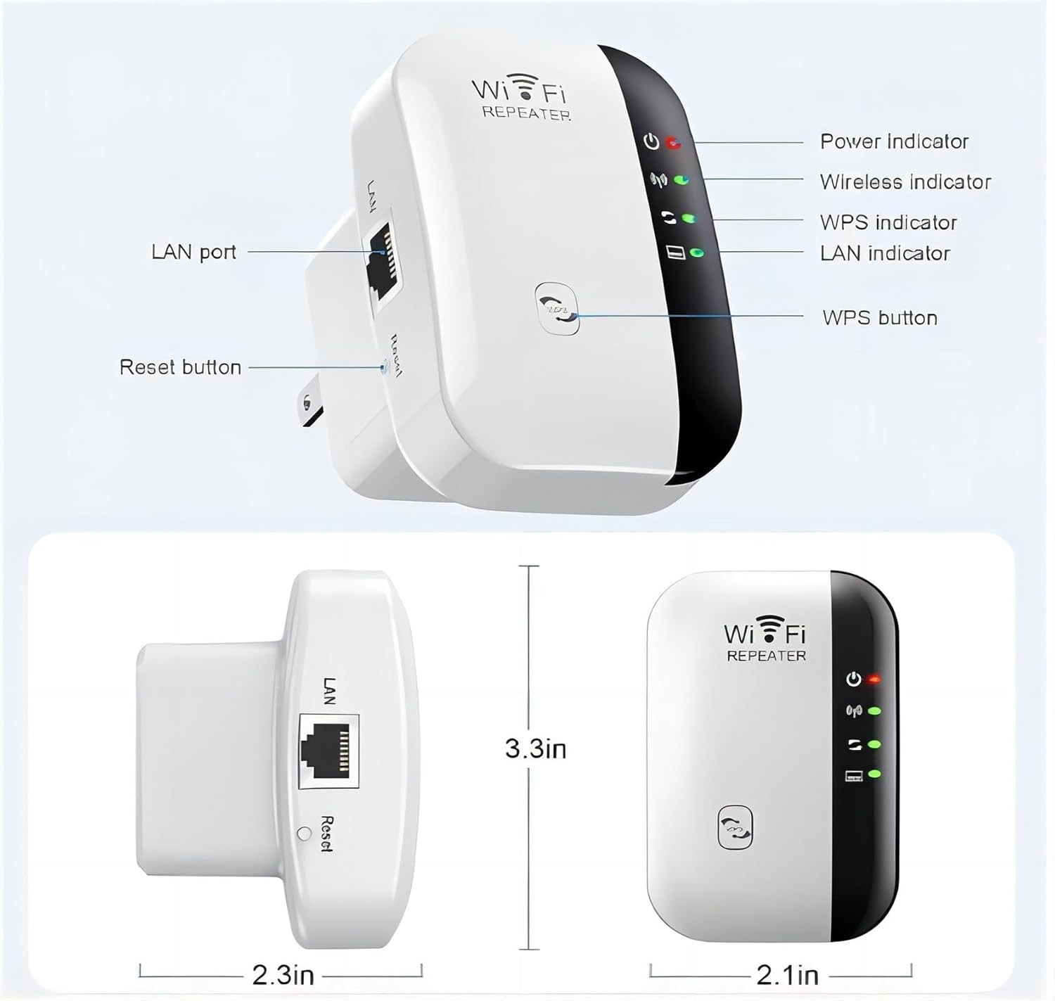 WiFi Range Extender Internet Booster Wireless Signal Repeater Wireless Amplifier