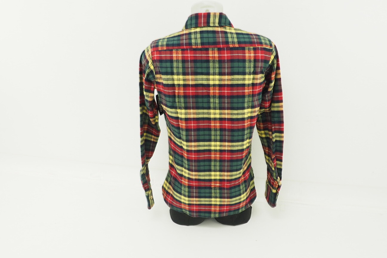 New! Coalatree Organics Flannel Long Sleeve Red Yellow Button Up Medium Shirt
