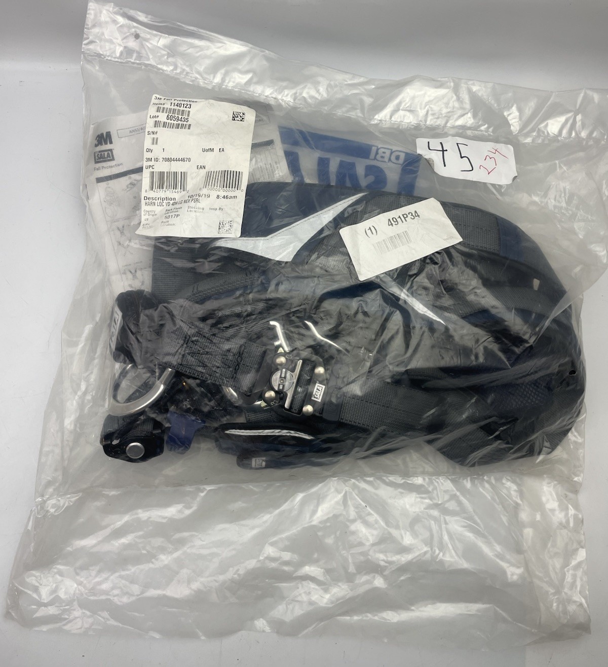 ⭐️ 3M DBI-SALA 1140123 LARGE Full Body Harness Vest Quick-Connect Buckles 420lb