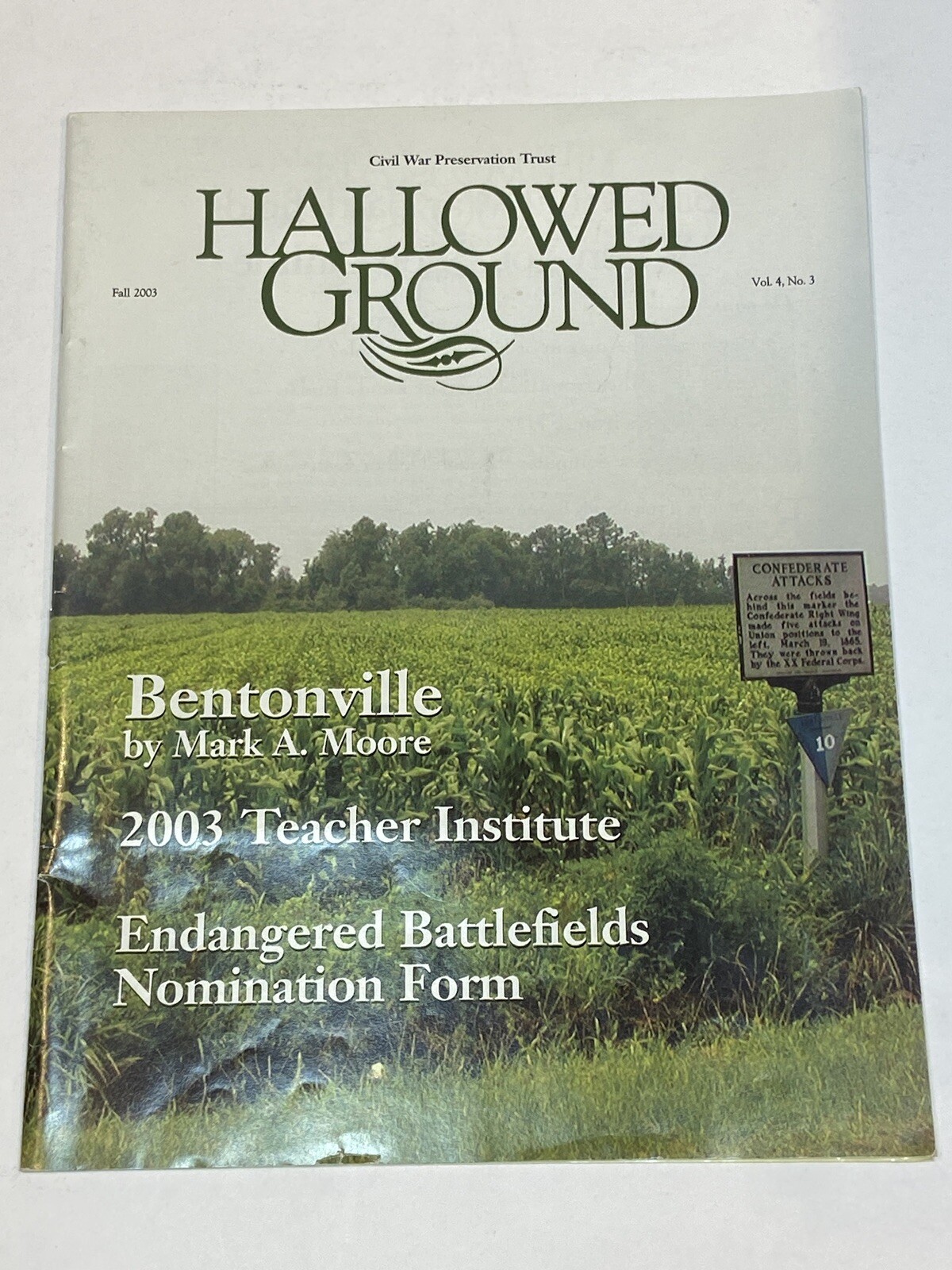 Hallowed Ground Magazine 2003 Civil War Preservation Trust Bentonville Antietam