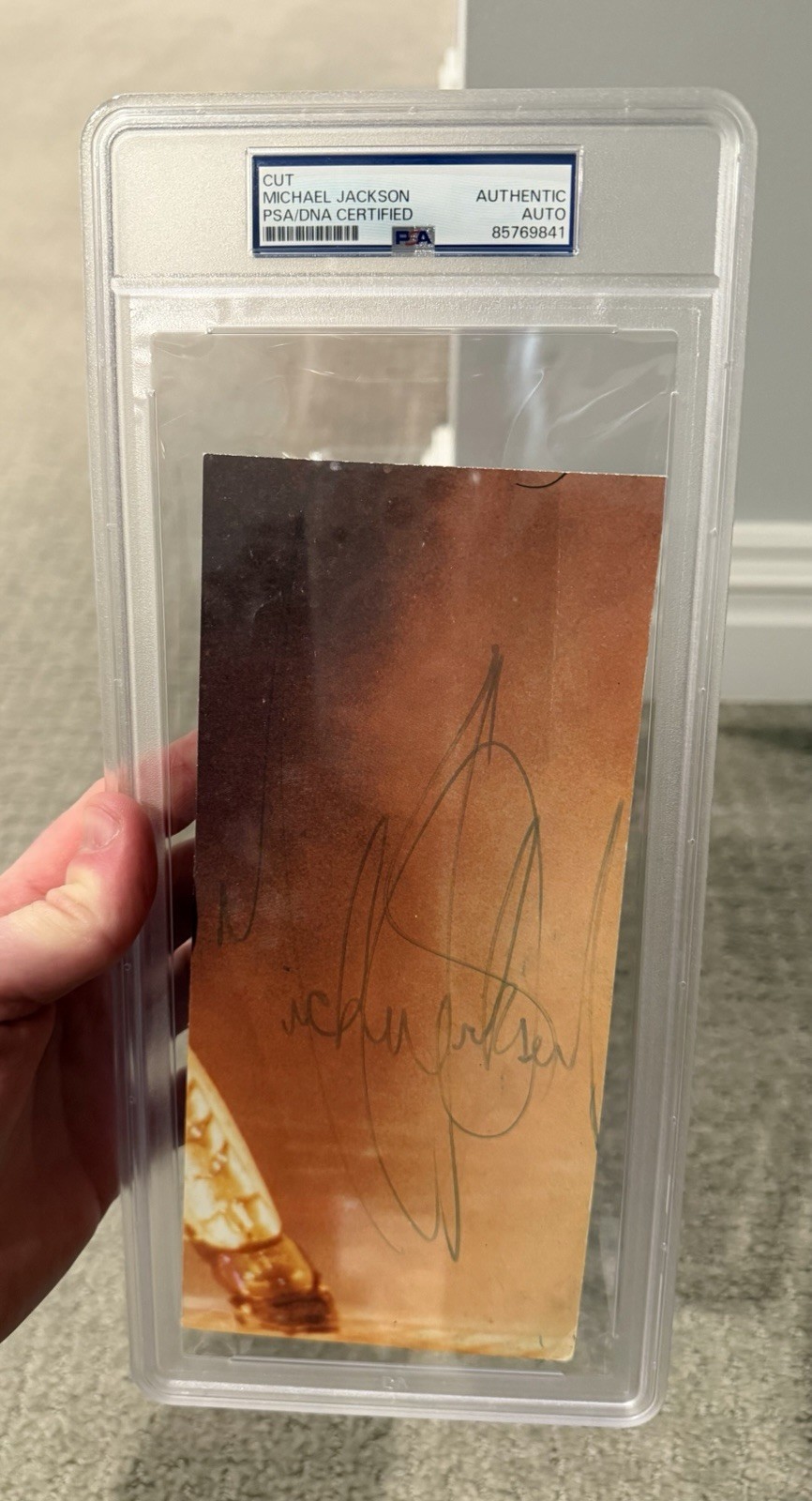 Beautiful Michael Jackson Signed Cut PSA DNA Certified Autograph Huge Auto