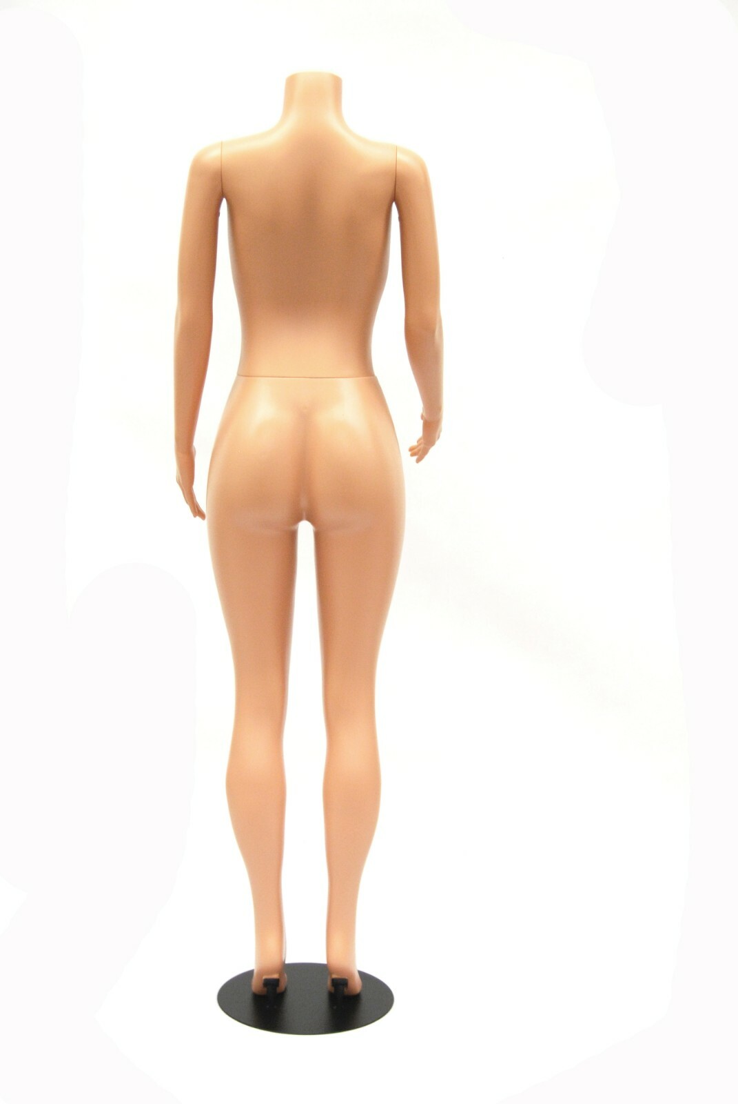 Plastic Fleshtone Brazilian Headless Female Adult Standing Mannequin with Base