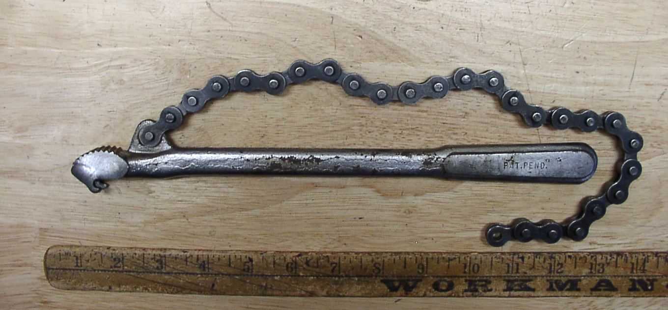 Vintage OTC Owatonna Tool Co.-887-",12"Chain Pipe Wrench,16" Chain,UGLY USER!