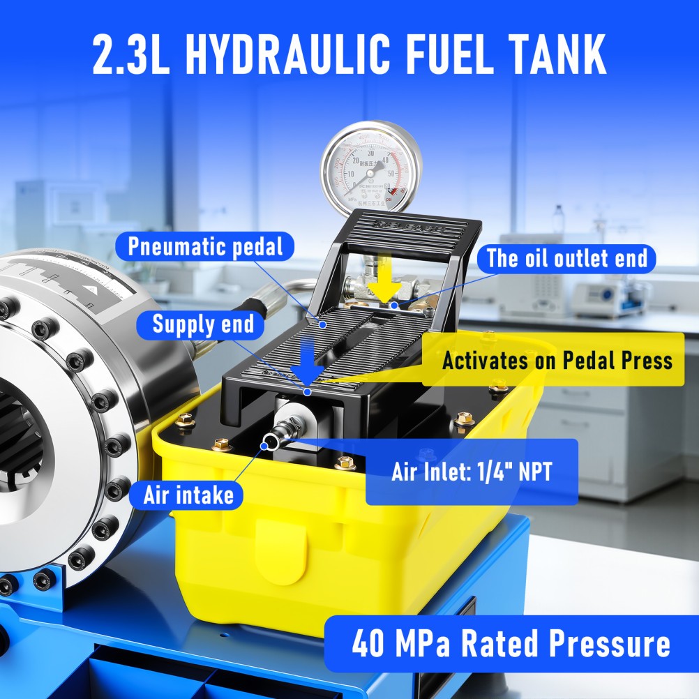 Pneumatic Hydraulic Hose Crimper High Pressure Hose Clamping Machine 40Mpa 8 Die