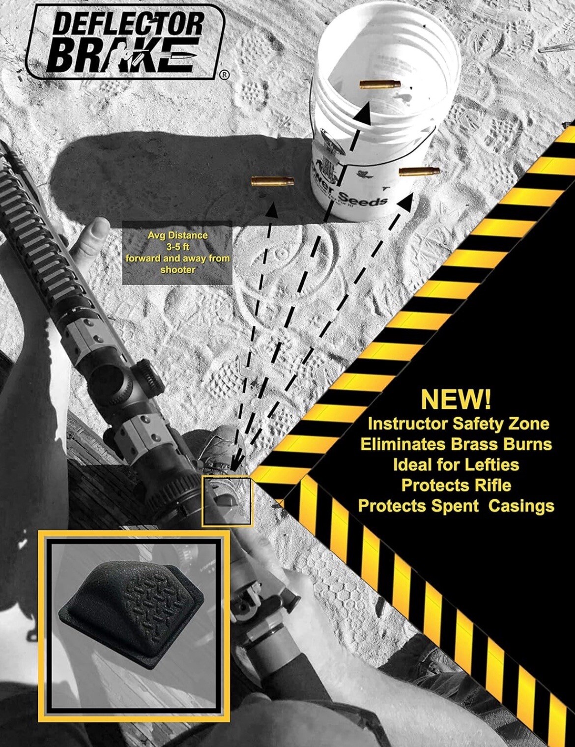 Deflector Brake Kit: Guides Spent Brass into Pile, Protects Rifle Paint/Coati...