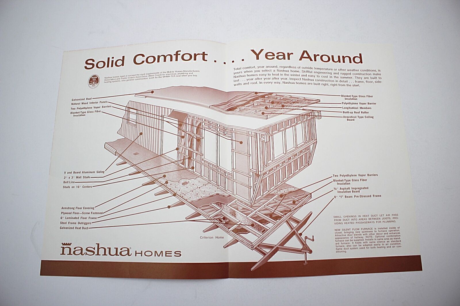 1960s Nashua Mobile Homes Color Ad Brochure Mid-Century Modern #10