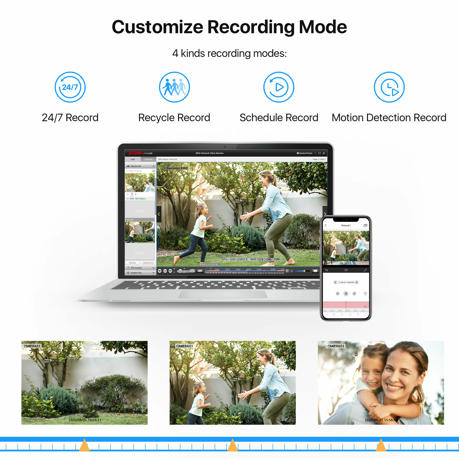 ZOSI 5MP Lite 8CH DVR 1080P Outdoor Security Camera System with Hard Drive 1TB