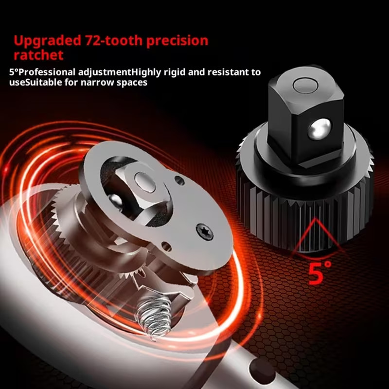 72-Tooth Torque Wrench Adjustable Torque Wrench 1/2" Drive 26-260ft.lb/35-350n.m