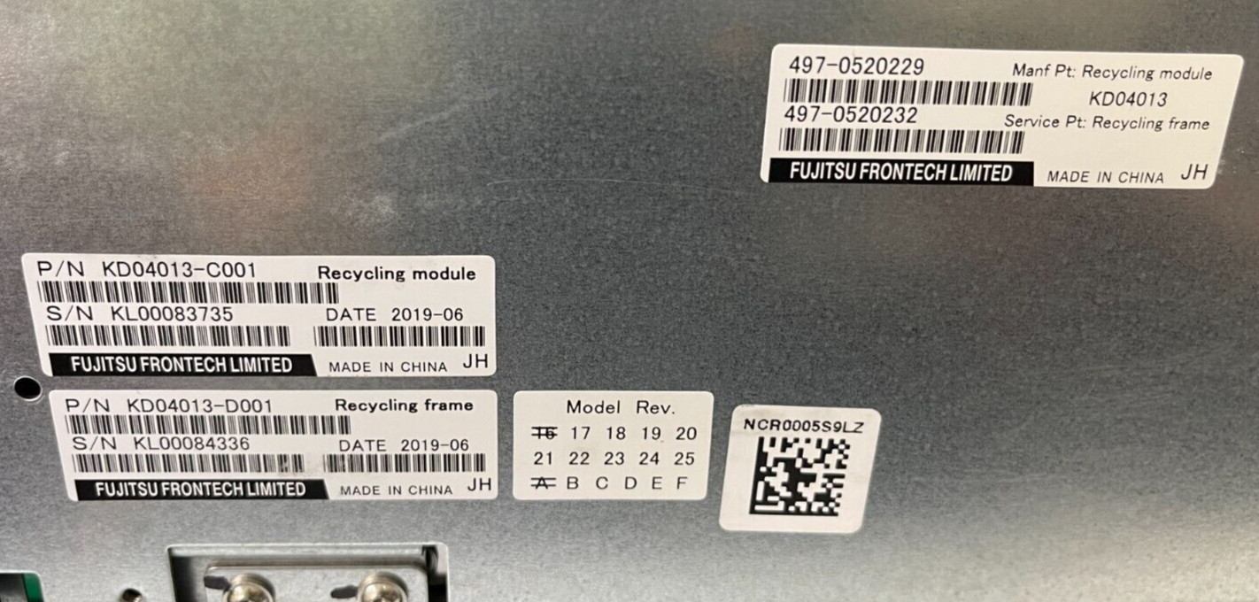 Fujitsu GSR50 Bill Recycler(Top module/Recycling ModuleX2/Cash Box/Dispenser!