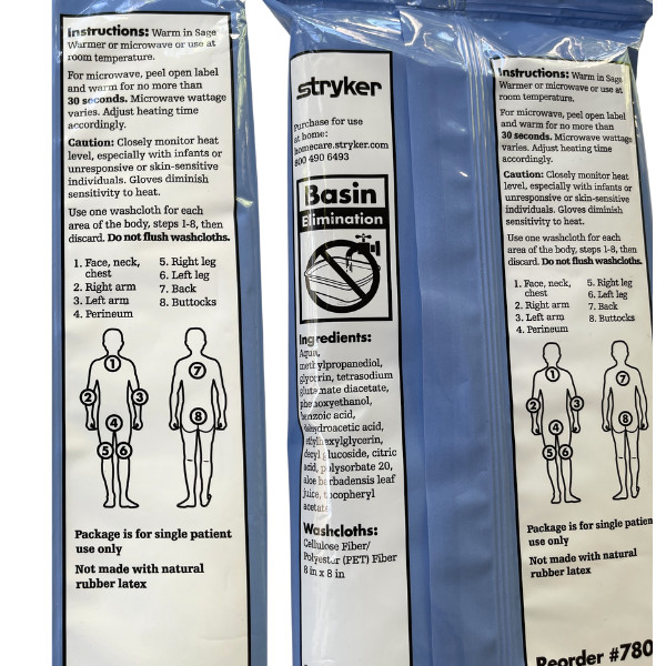 Stryker Sage Essential Bath Cleansing Washcloths - 6 Packages, 48 Cloths Total