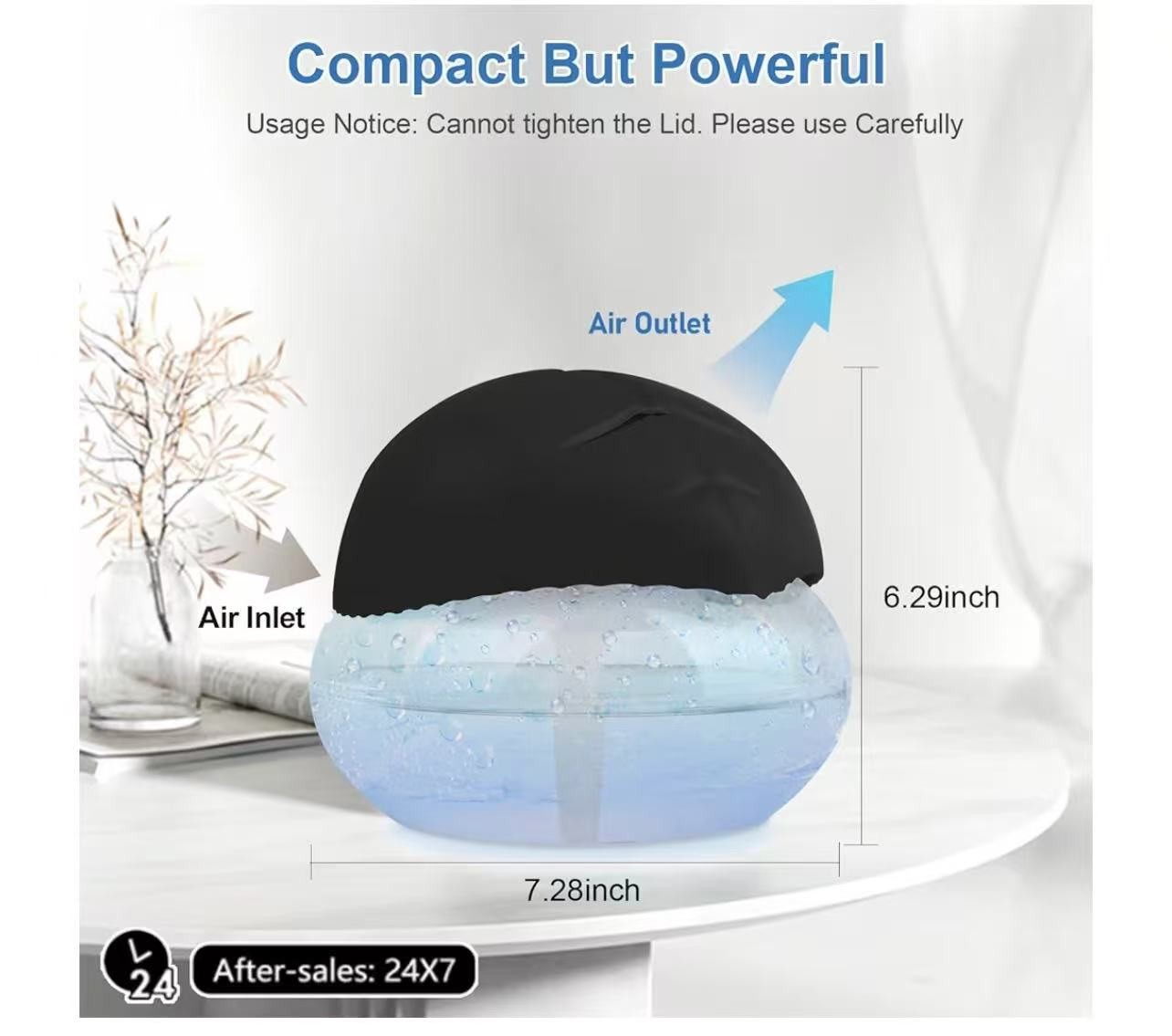 Water-Based Purifier Air Washer,Air Revitalizer,Freshener, colorful lights,Black