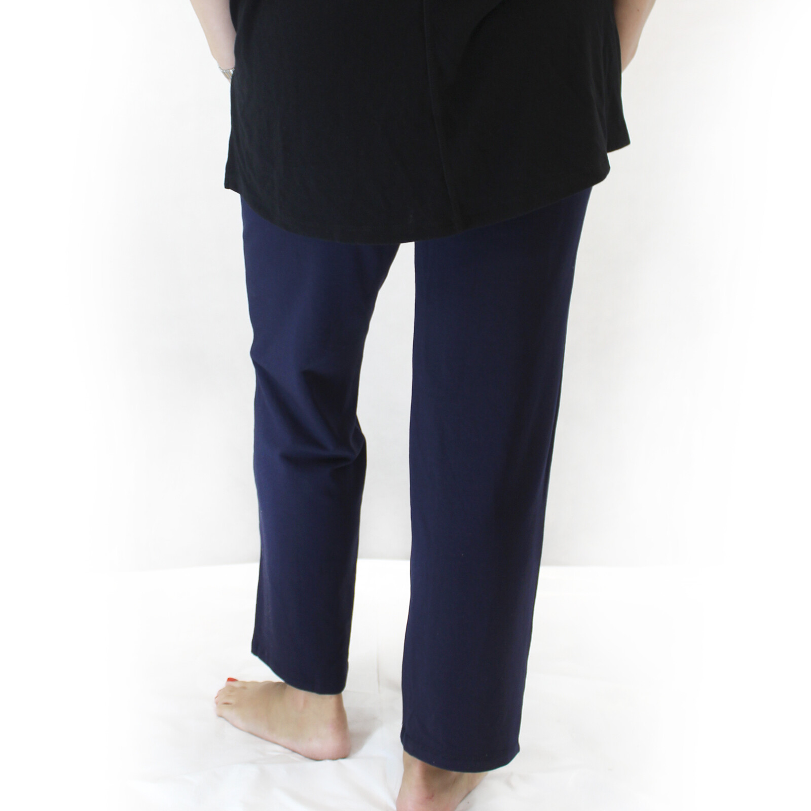 Talbots Plus Size Navy Relaxed Stretch Waist Pockets Pants 3X