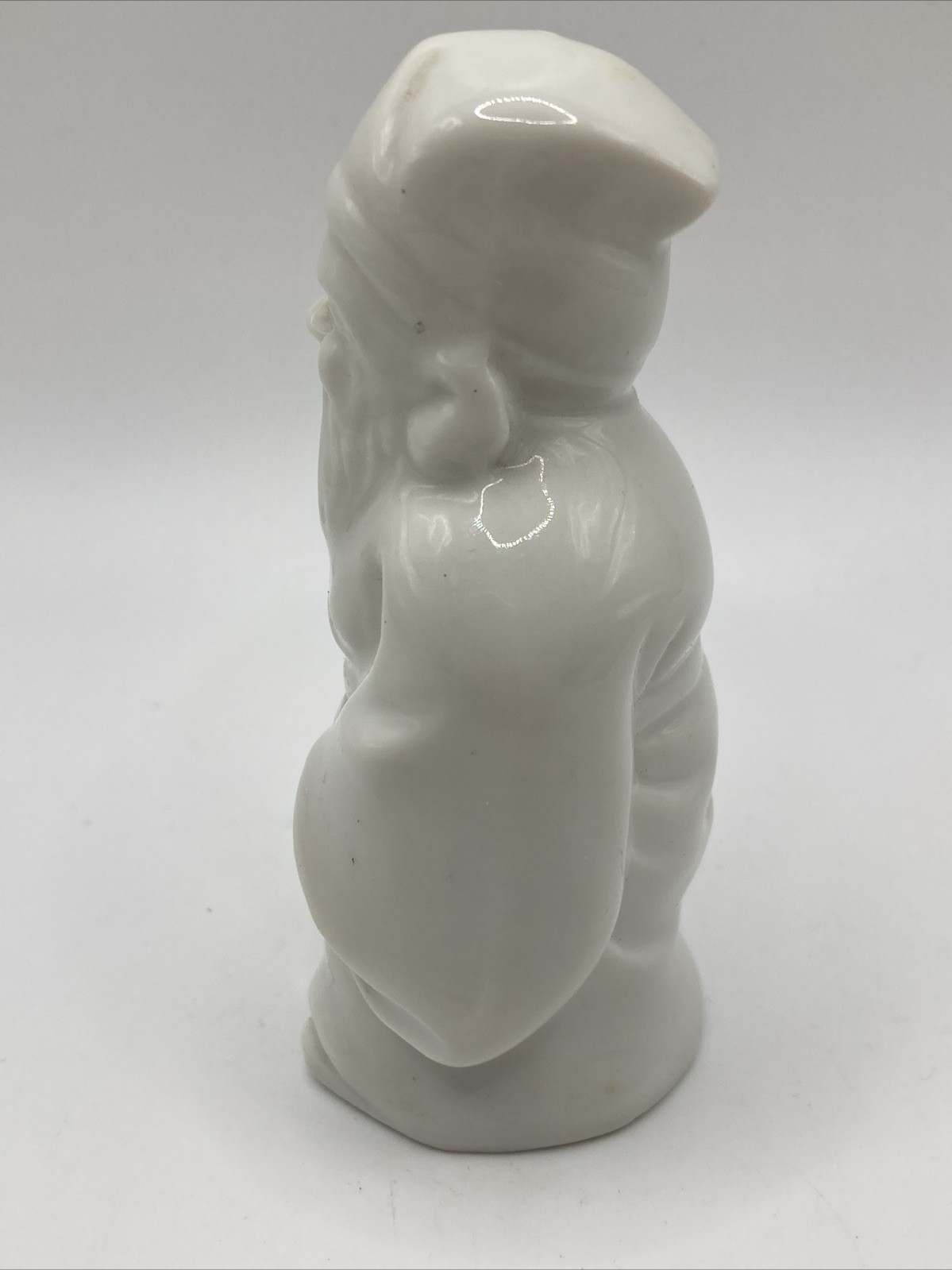 Vintage Old Wise Man Monk With Stick White Glazed Figurine Japan 3.75”