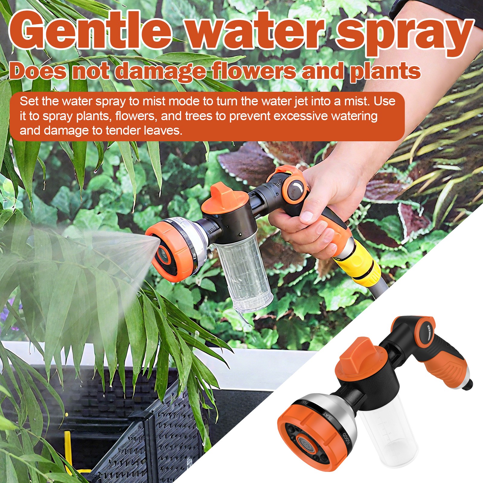 Car Cleaning Wash Pressure Washer Snow Foam Lance 8 Mode Sprayer Gun Soap Bottle