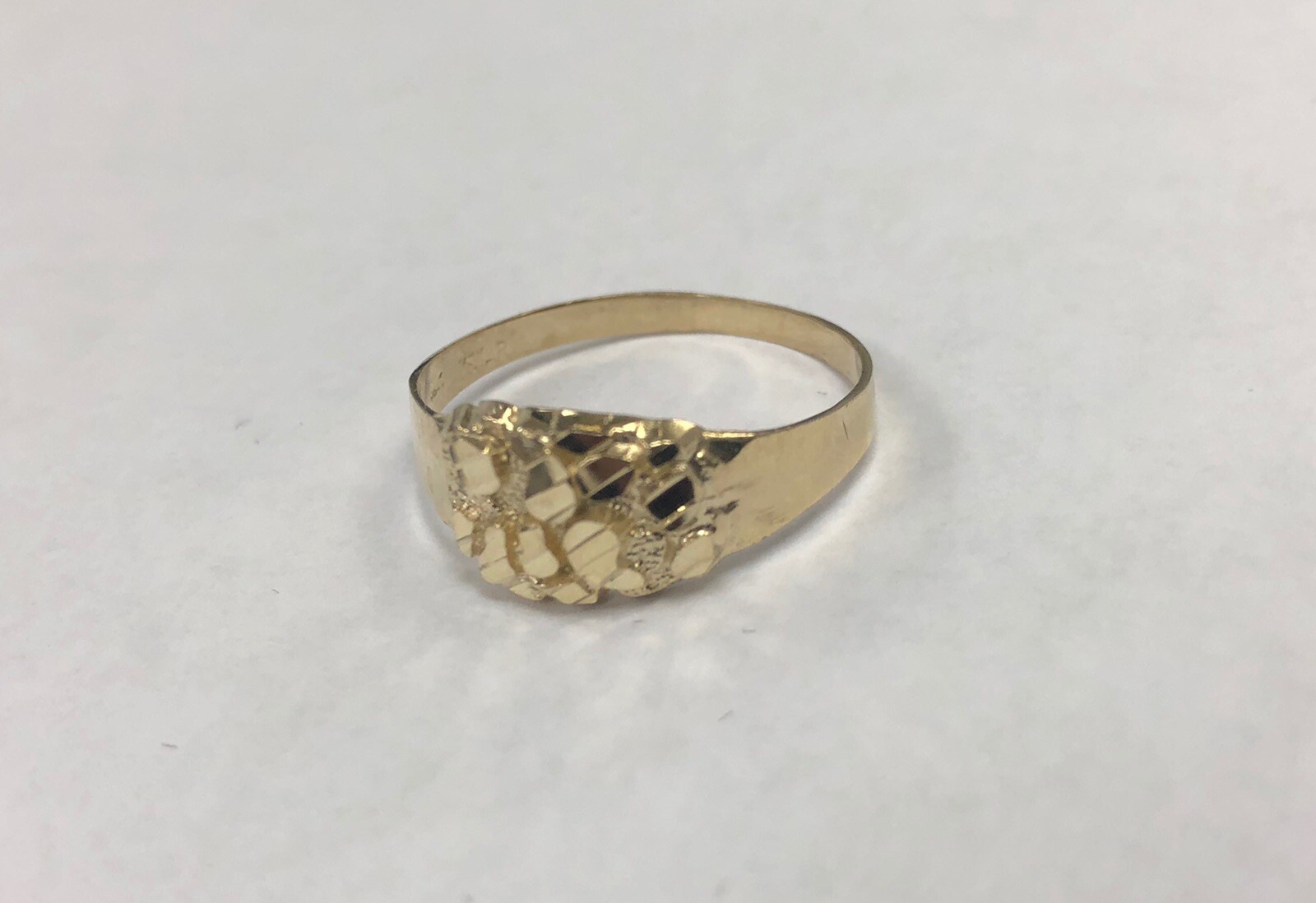 Mens Nugget Oval Ring Real Solid 10K Yellow Gold ALL SIZES Unisex