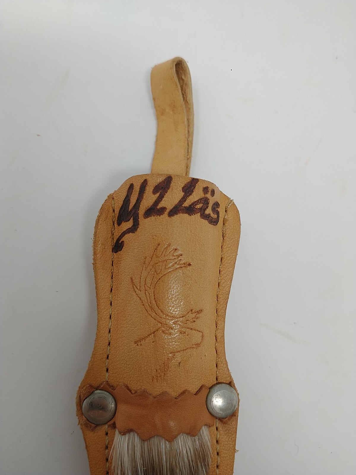 Vintage Yllas Finnish Puukko Sami Knife with Reindeer Fur Sheath