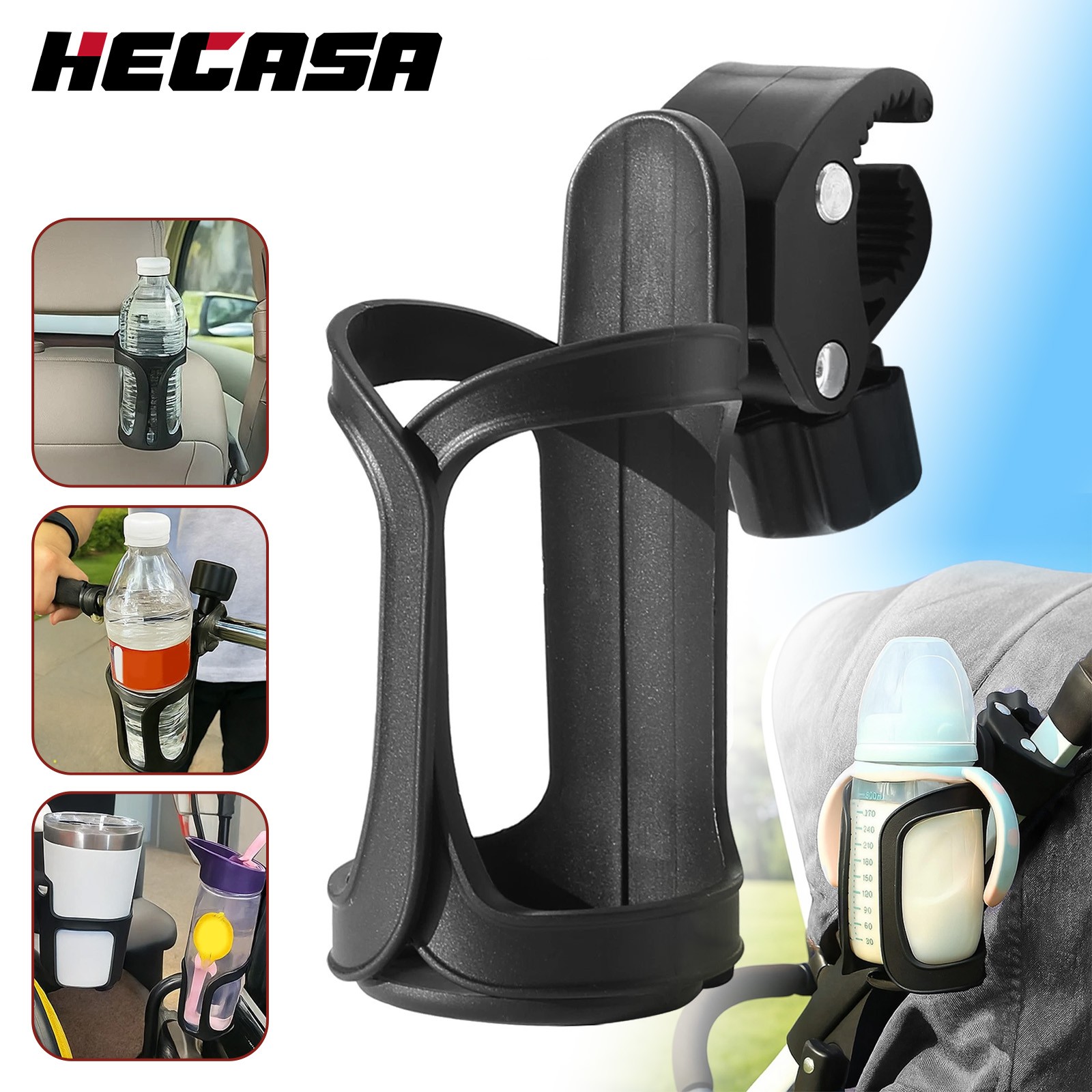HECASA Universal 360° Beverage Cup Holder For Wheelchair Walker Rollator Bike