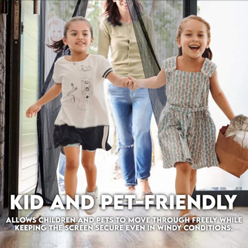 Magnetic Screen Door Mesh Curtain Durable Heavy Duty Mosquito Net Bug Hands Free