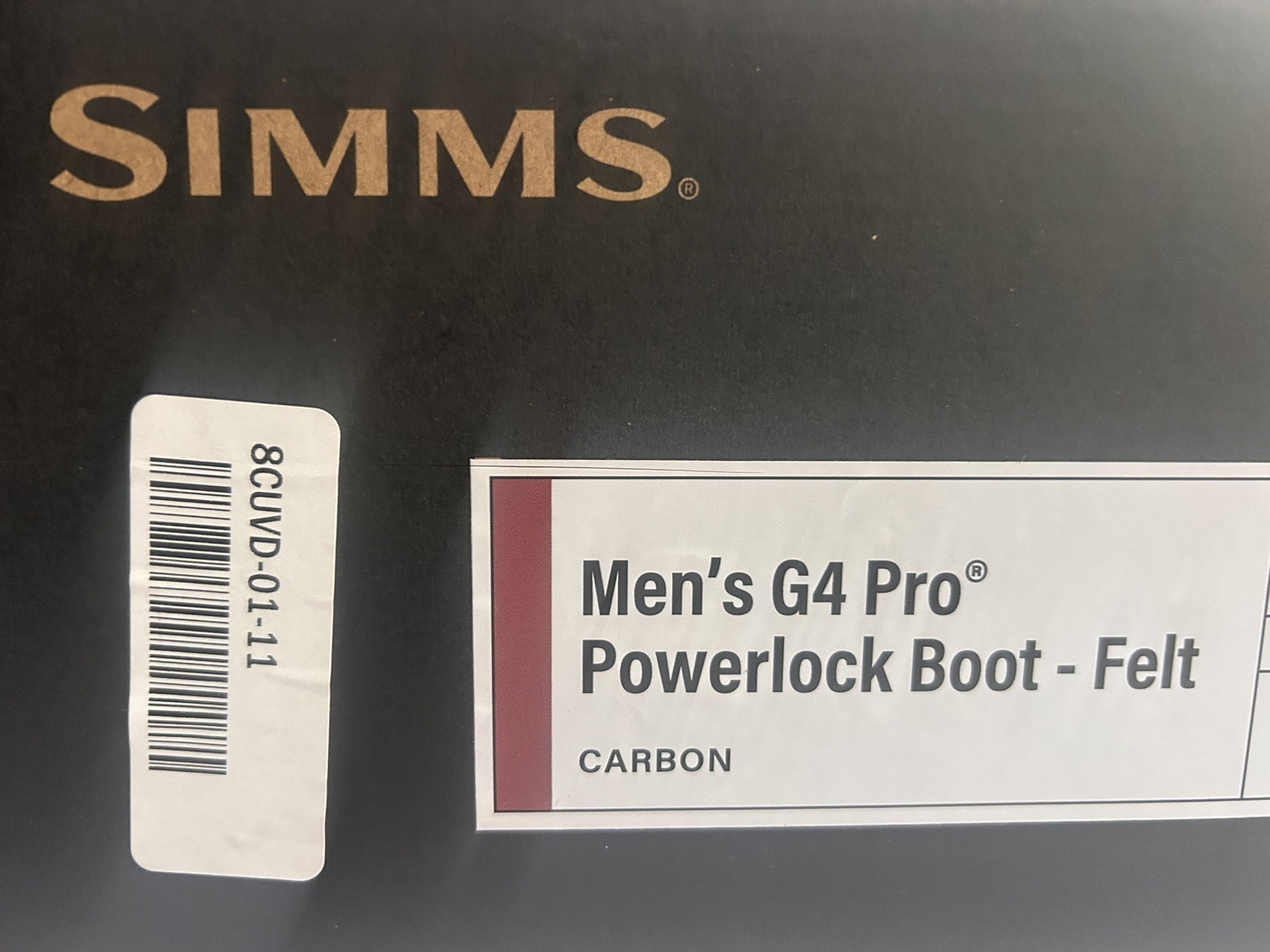 Simms G4 Pro Powerlock Men's Boots in Carbon - New with Box