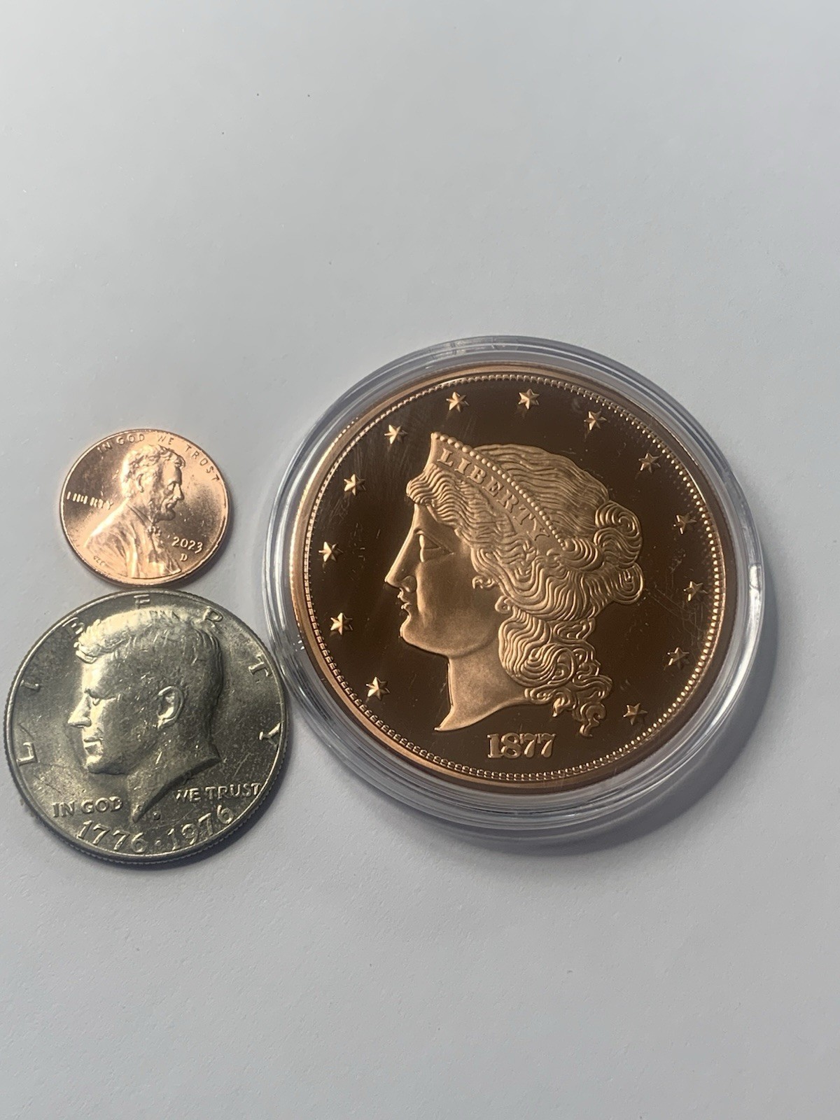 1877 Copper 1.25 oz Barber's $50 Half-Union Proof .999 Copper Round