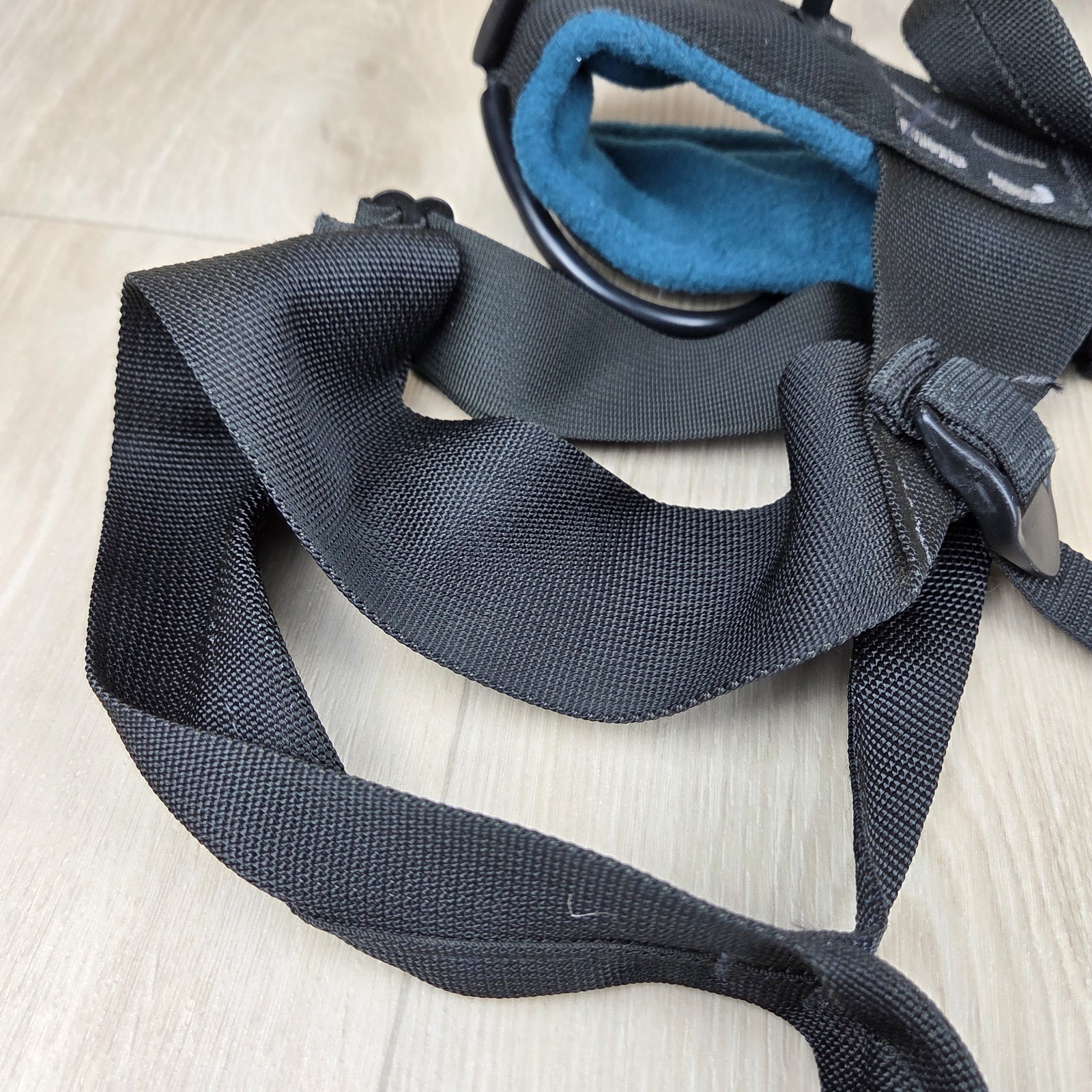 Black Diamond Bod Sit Harness MEDIUM Black & Blue Made in USA Rock Climbing Gear