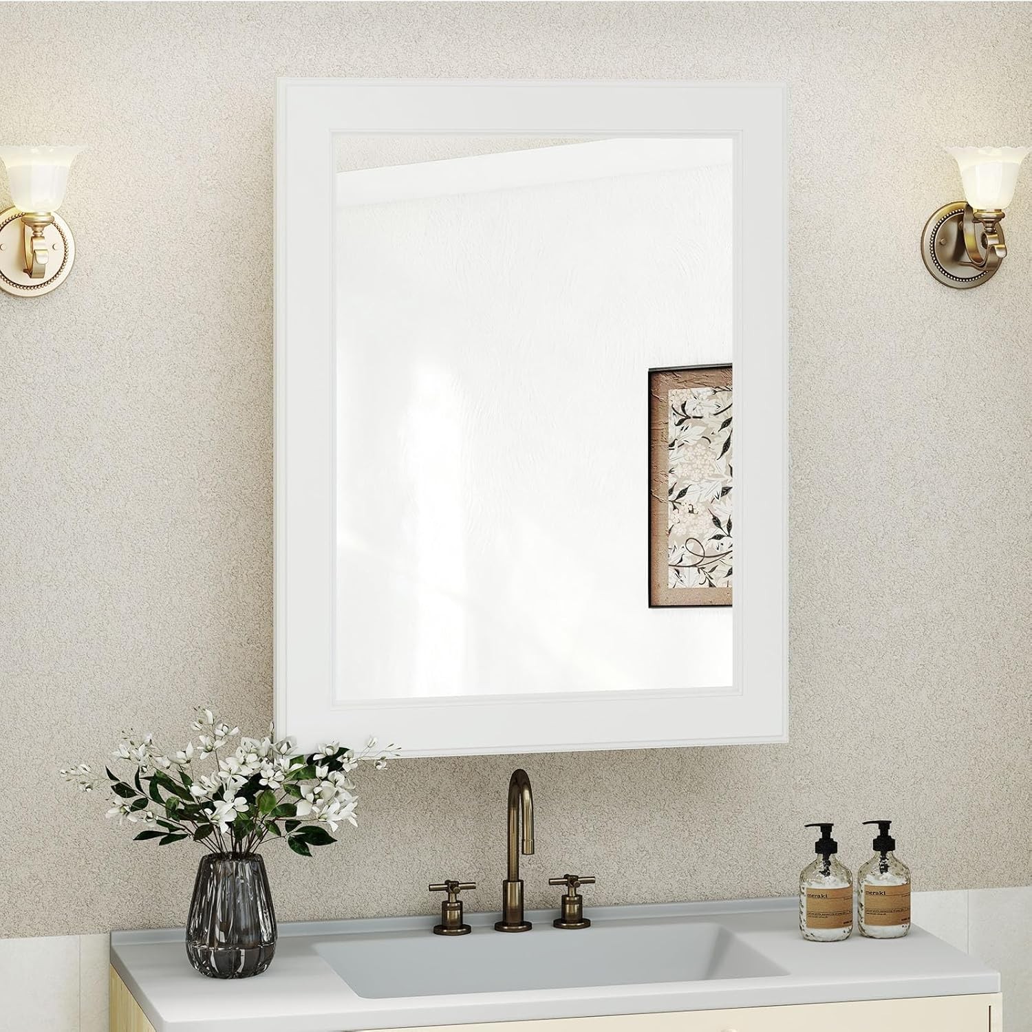 Bathroom Mirror with Storage,Medicine Cabinet with Adjustable Shelf Wall Mounted