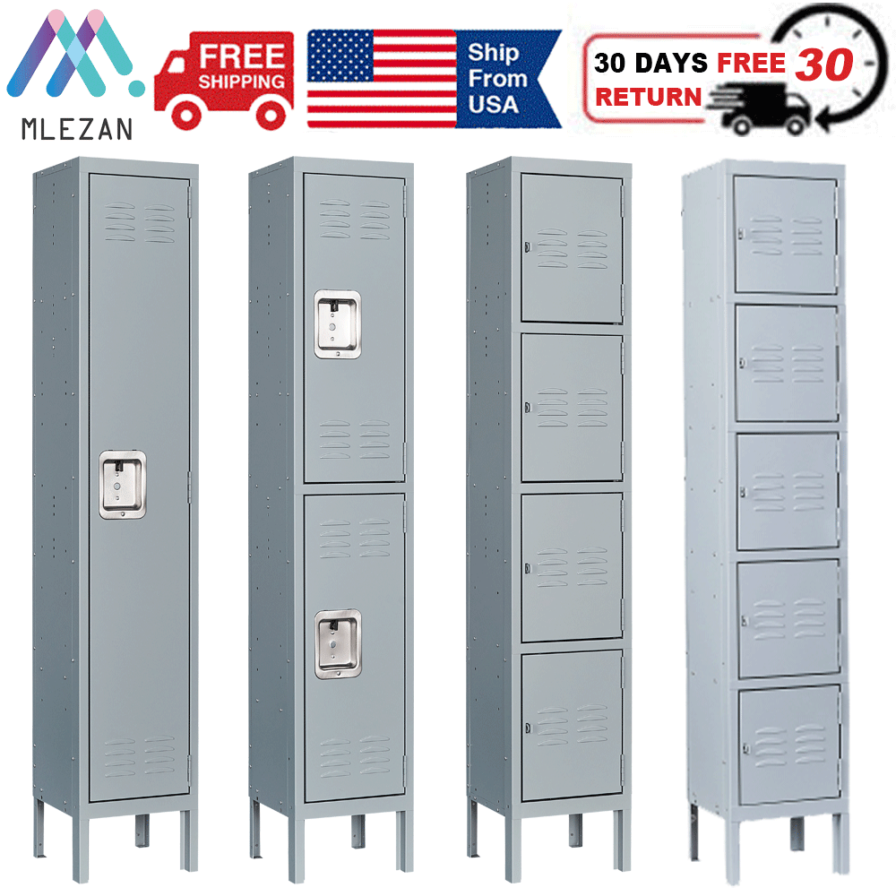 Metal Lockers Storage Cabinet w/Lock Door for Office School Gym Hotel Employees