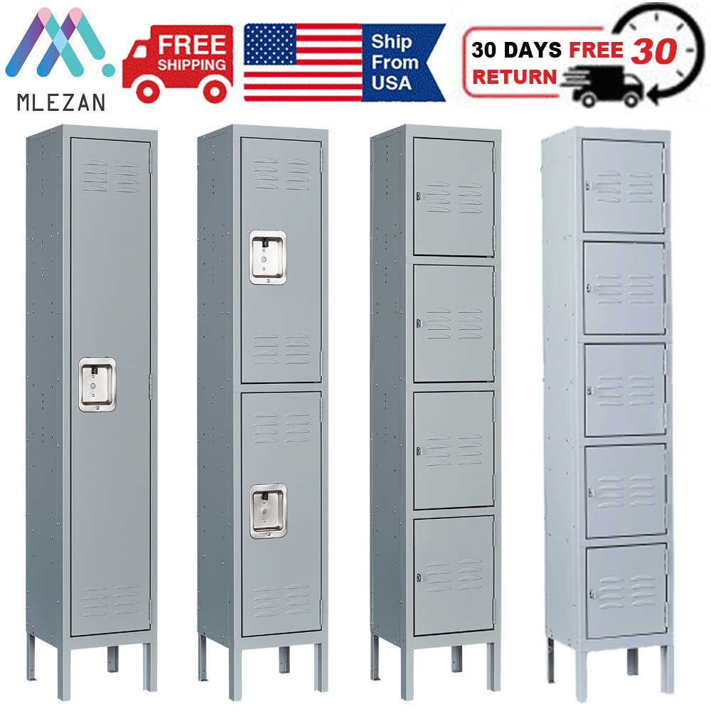 Metal Lockers Storage Cabinet w/Lock Door for Office School Gym Hotel Employees