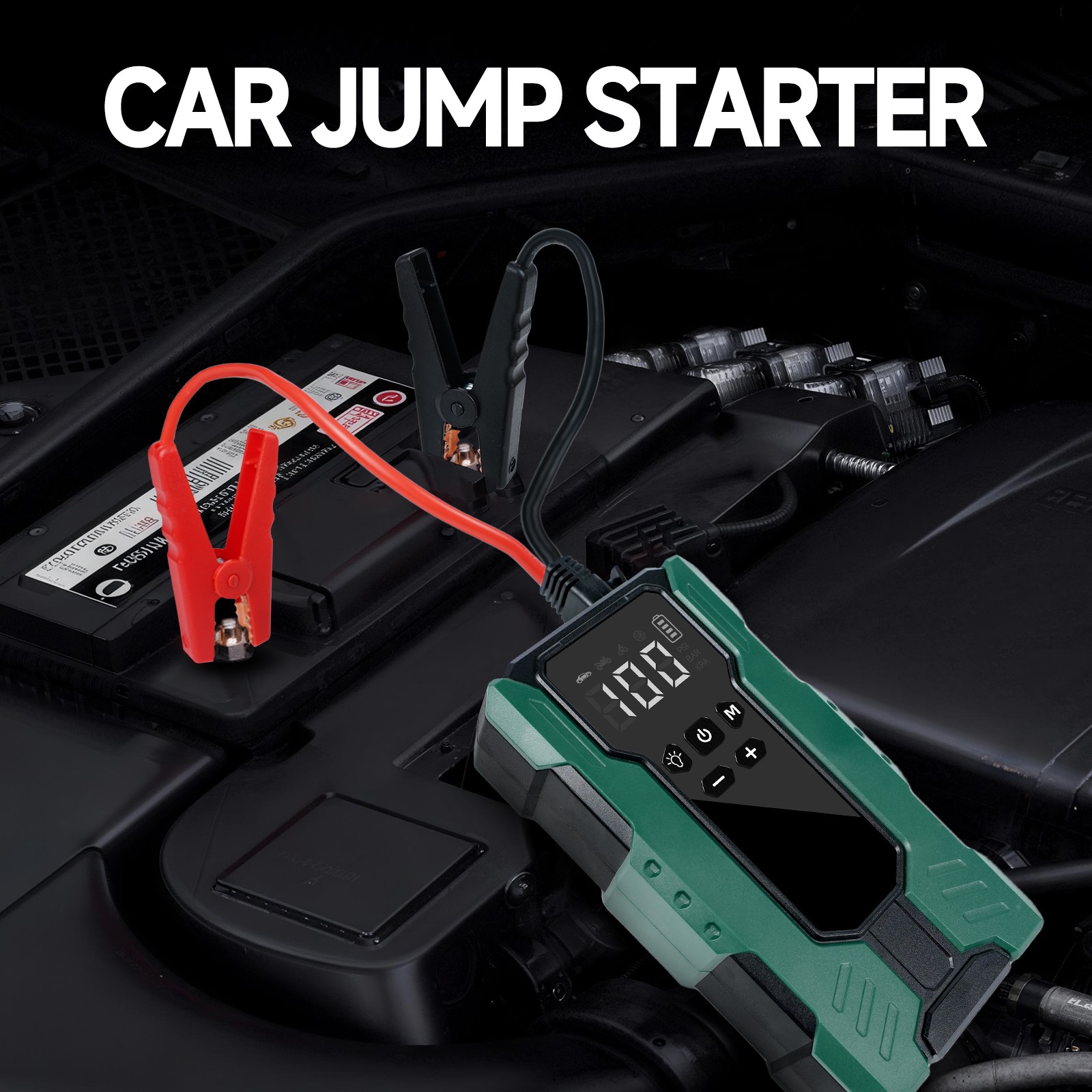 10000A Car Jump Starter with Air Compressor 12V & 150PSI Battery Phone Bank
