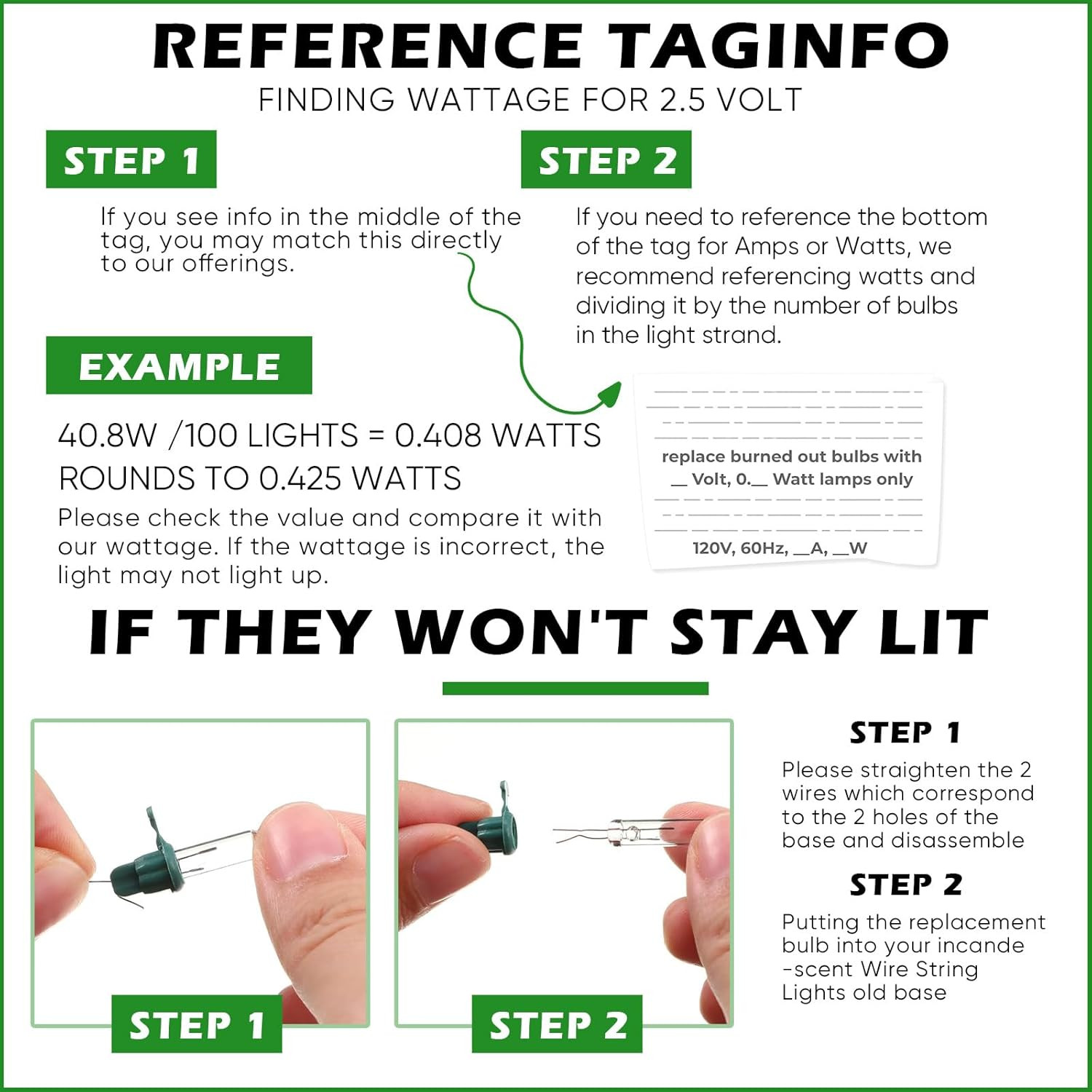 100 Pcs Mini Christmas 2.5 Volt Replacement Light Bulbs for Christmas Trees Deco