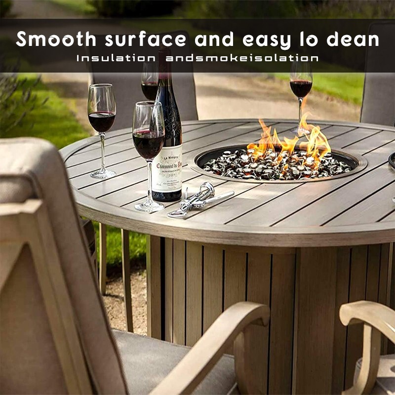 1" Heart Shaped Fireproof Glass Stone for Fire Pits, Fireplaces - Brown 1/3/5 lb