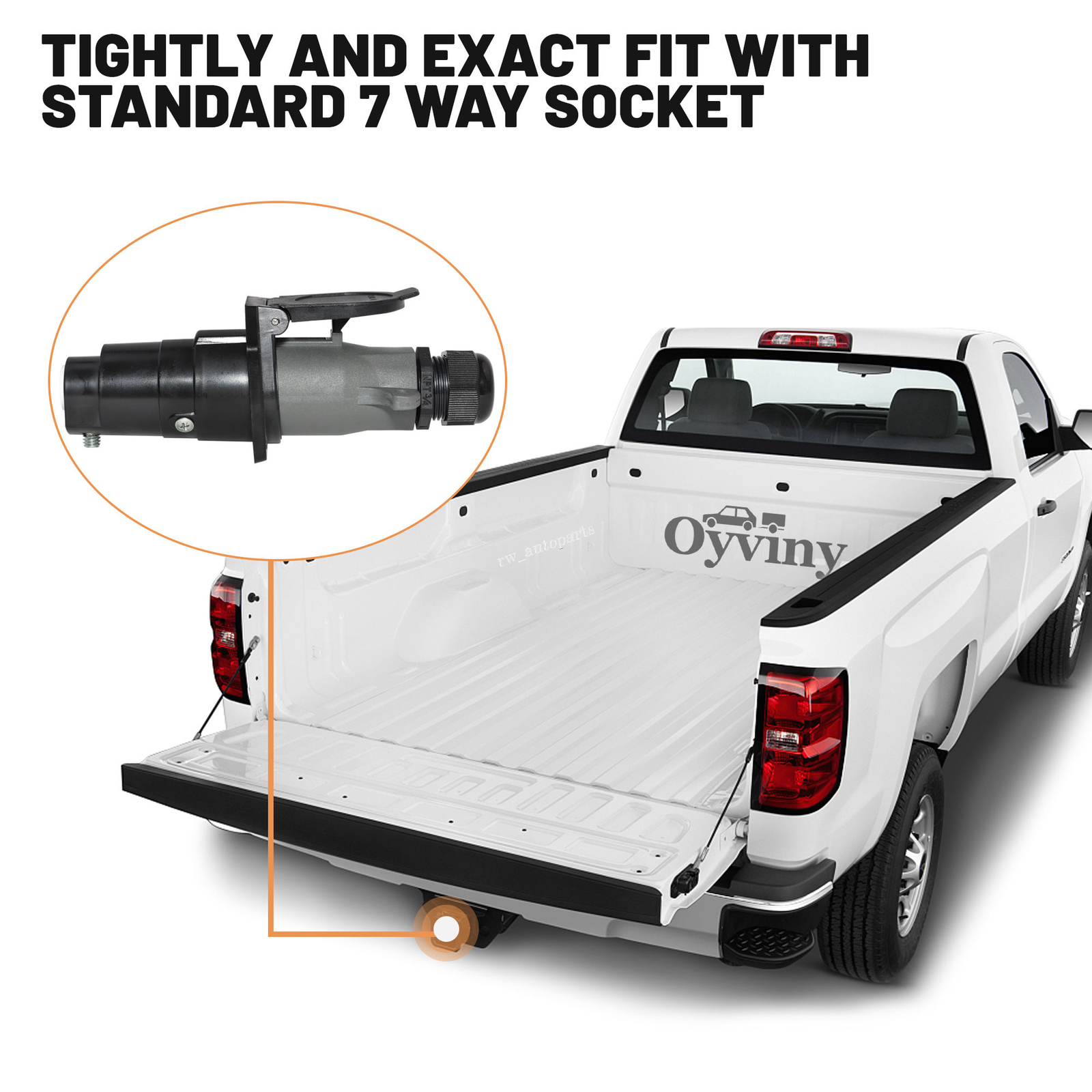 7-Way Blade Trailer Connector Plug with Waterproof Sealed 7 Pin RV-Style Adapter