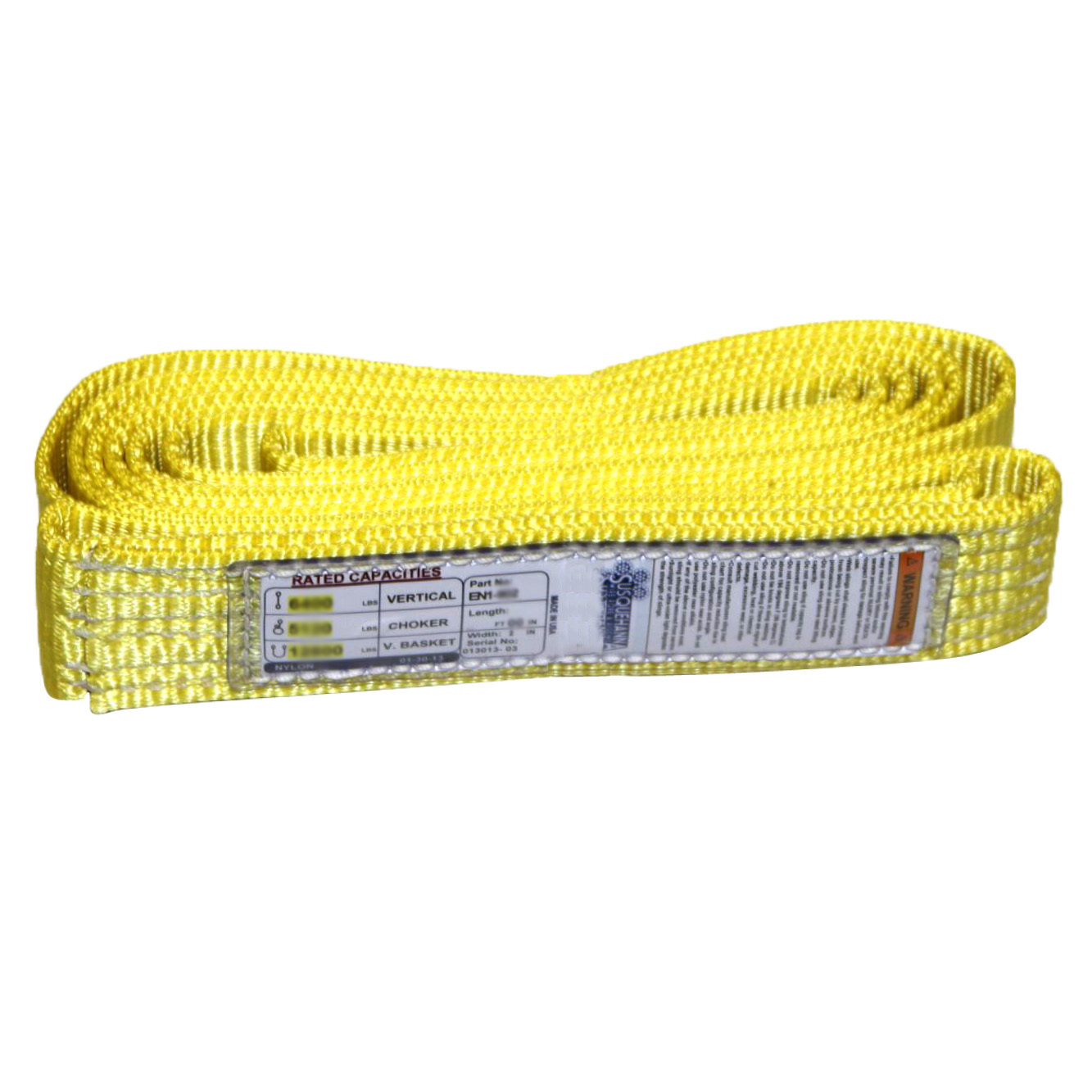 1" x 2' Endless Web Lifting Sling 1-ply Nylon USA Sewn Choker Tow Strap 6,400 lb