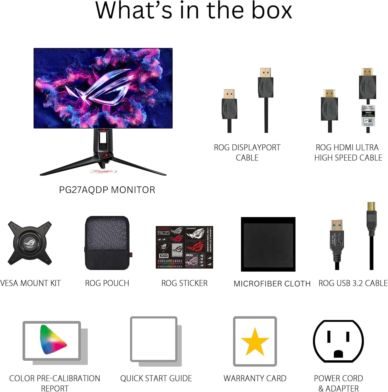 ASUS ROG Swift 27" OLED Gaming Monitor PG27AQDP QHD (2560 x 1440) 480Hz