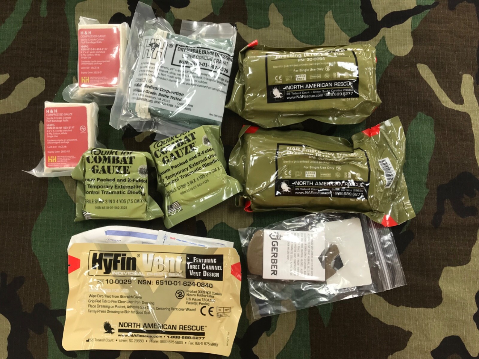 US Military MOLLE JFAK Joint First Aid Kit IFAK w. Supplies Gerber Strap Cutter