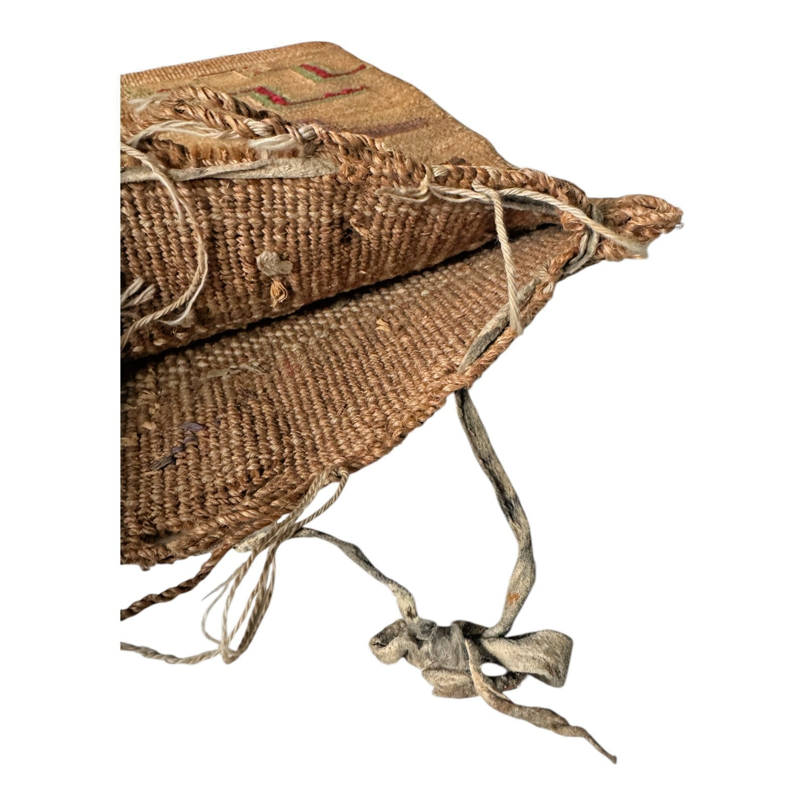 Antique Native American Plateau Nez Perce Double Sided Corn Husk Flat Bag