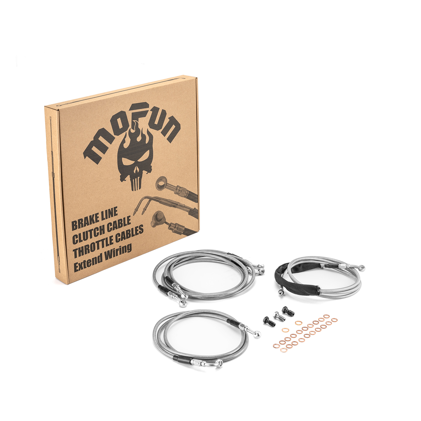 16" 18" Ape Hangers Brake Line Clutch Cable Kit For ABS Harley Touring 2014-2016