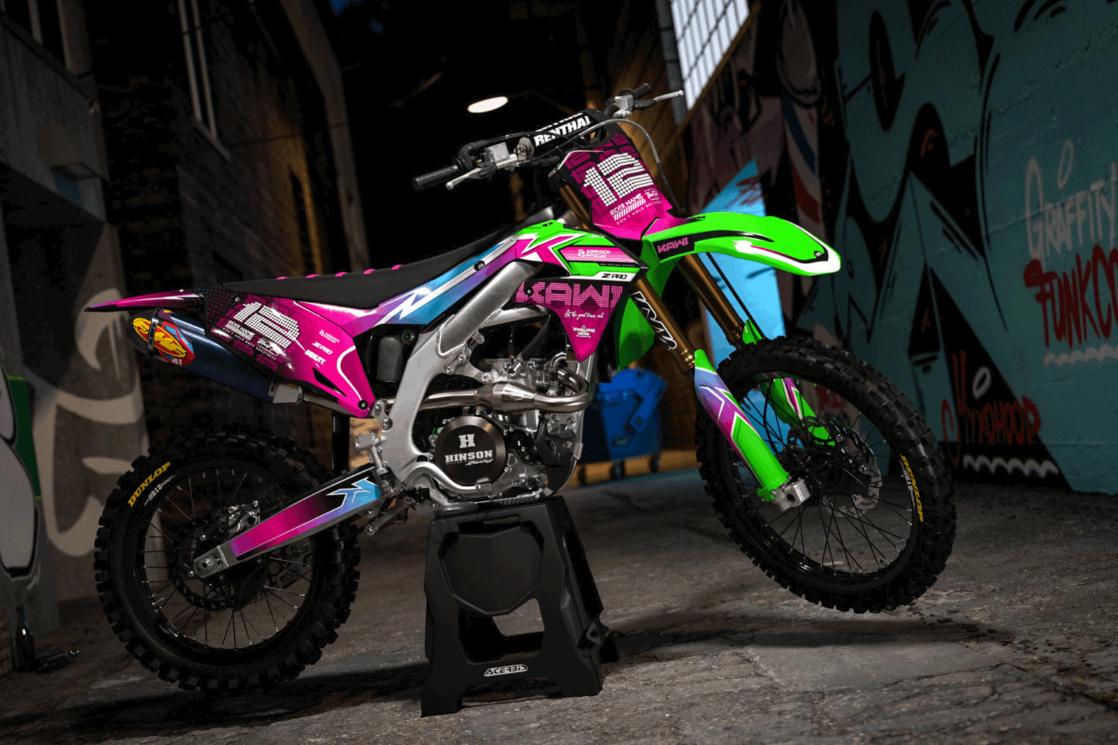Fits Kawasaki KX450F (2019 20 21 22 2023) KX250F (2021 22 23 2024) graphic kits