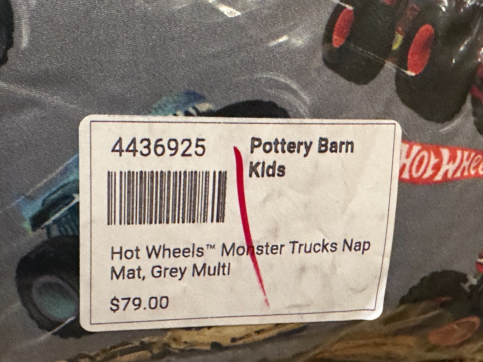 Pottery Barn Kids Hot Wheels Monster Truck Nap Mat Sleeping Bag NEW w/tags